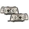 Φανάρια εμπρός Audi 80 B4 (1991-1994) angel eyes - chrome , με λάμπες (Η1) - σετ 2τμχ.