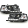 Φανάρια εμπρός Audi 80 (1991-1994) led - μαύρα , με λάμπες (Η1) - σετ 2τμχ.