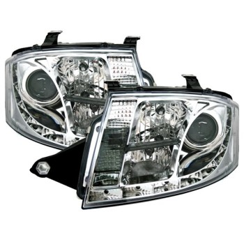Φανάρια εμπρός Auti TT (1998-2005) led - chrome , με λάμπες (Η1) - σετ 2τμχ.