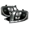 Φανάρια εμπρός Audi TT (1998-2005) led Dayline - μαύρα , με λάμπες (Η1) - σετ 2τμχ.