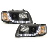 Φανάρια εμπρός Audi A3 (1996-2000) led - μαύρα , με λάμπες (Η1) - σετ 2τμχ.