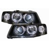 Φανάρια εμπρός Audi A3 (2003-2008) angel eyes - μαύρα , χωρίς λάμπες (Η7) - σετ 2τμχ.