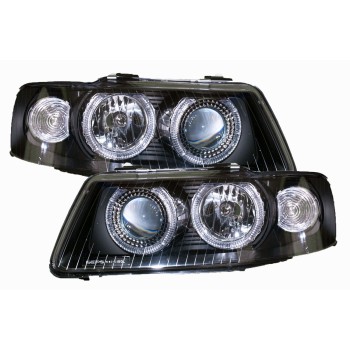 Φανάρια εμπρός Audi A3 (2003-2008) angel eyes - μαύρα , χωρίς λάμπες (Η7) - σετ 2τμχ. Φανάρια εμπρός Audi A3 (2003-2008) angel eyes - μαύρα , χωρίς λάμπες (Η7) - σετ 2τμχ.
