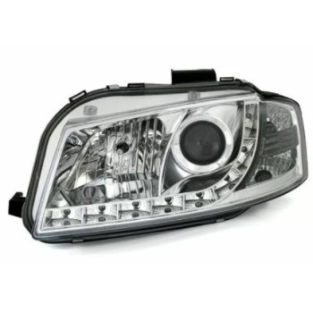 Φανάρια εμπρός Audi A3 (2003-2008) led Dayline - χρωμίου , με λάμπες (Η1) - σετ 2τμχ.
