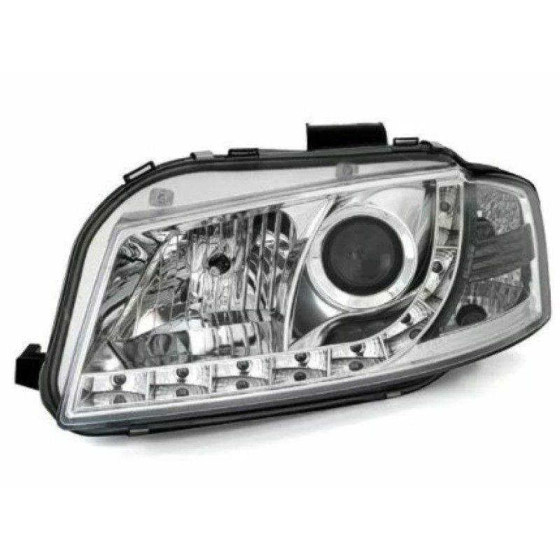 Φανάρια εμπρός Audi A3 (2003-2008) led Dayline - χρωμίου , με λάμπες (Η1) - σετ 2τμχ.