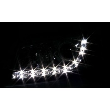 Φανάρια εμπρός Audi A3 (2003-2008) led Dayline - χρωμίου , με λάμπες (Η1) - σετ 2τμχ.