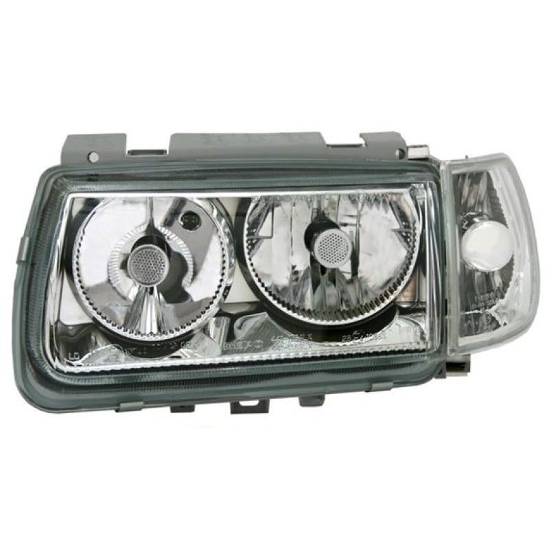 Φανάρια εμπρός Vw Polo 6N (1994-1999) angel eyes - χρωμίου , χωρίς λάμπες (Η7) - σετ 2τμχ.