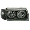 Φανάρια εμπρός Vw Polo 6N (1994-1999) angel eyes - μαύρα , χωρίς λάμπες (Η7) - σετ 2τμχ.