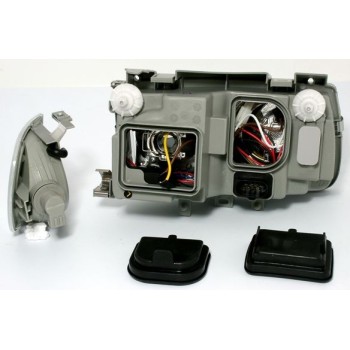 Φανάρια εμπρός Vw Polo 6N (1994-1999) angel eyes - μαύρα , χωρίς λάμπες (Η7) - σετ 2τμχ.