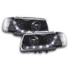 Φανάρια εμπρός Vw Polo 6N (1994-1999) led - μαύρα , με λάμπες (Η1) - σετ 2τμχ.