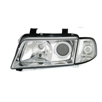Φανάρια εμπρός Audi A4 (1995-1999) - chrome , με λάμπες (Η1) - σετ 2τμχ.
