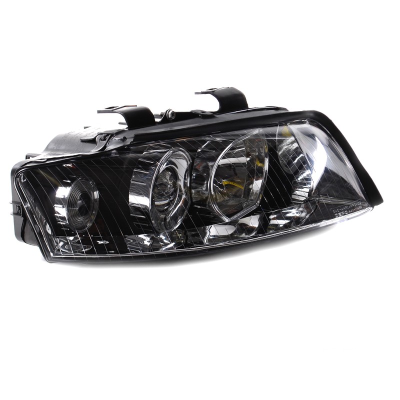 Φανάρια εμπρός Audi A4 B6 (2001-2004) - μαύρα , χωρίς λάμπες (Η1) - σετ 2τμχ.