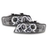 Φανάρια εμπρός Audi A4 (2001-2004) angel eyes - chrome , με λάμπες (Η1) - σετ 2τμχ.