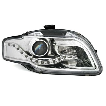 Φανάρια εμπρός Audi A4 B7 (2004-2008) led - chrome , με λάμπες (Η9) - σετ 2τμχ. Φανάρια εμπρός Audi A4 B7 (2004-2008) led - chrome , με λάμπες (Η9) - σετ 2τμχ.