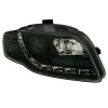 Φανάρια εμπρός Audi A4 (2004-2008) led Daylight - μαύρα , με λάμπες (Η1) - σετ 2τμχ.