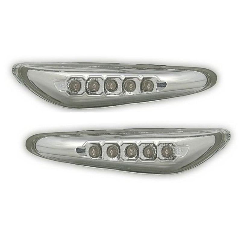 Led φλας BMW E46 (2001-2005) / E60 / X3 (2004-2009) - χρωμίου - σετ 2τμχ.