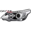 Φανάρια εμπρός led BMW E60 (2003-2007) angel eyes - chrome , με λάμπες (Η1) - σετ 2τμχ.