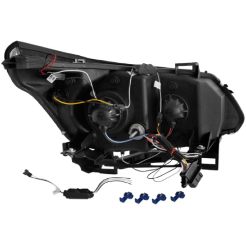 Φανάρια εμπρός led BMW E60 (2003-2007) angel eyes - chrome , με λάμπες (Η1) - σετ 2τμχ.