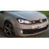 Φανάρια εμπρός Vw Golf 6 angel eyes - με design Vw Golf 7 , με λάμπες (Η1) - σετ 2τμχ.