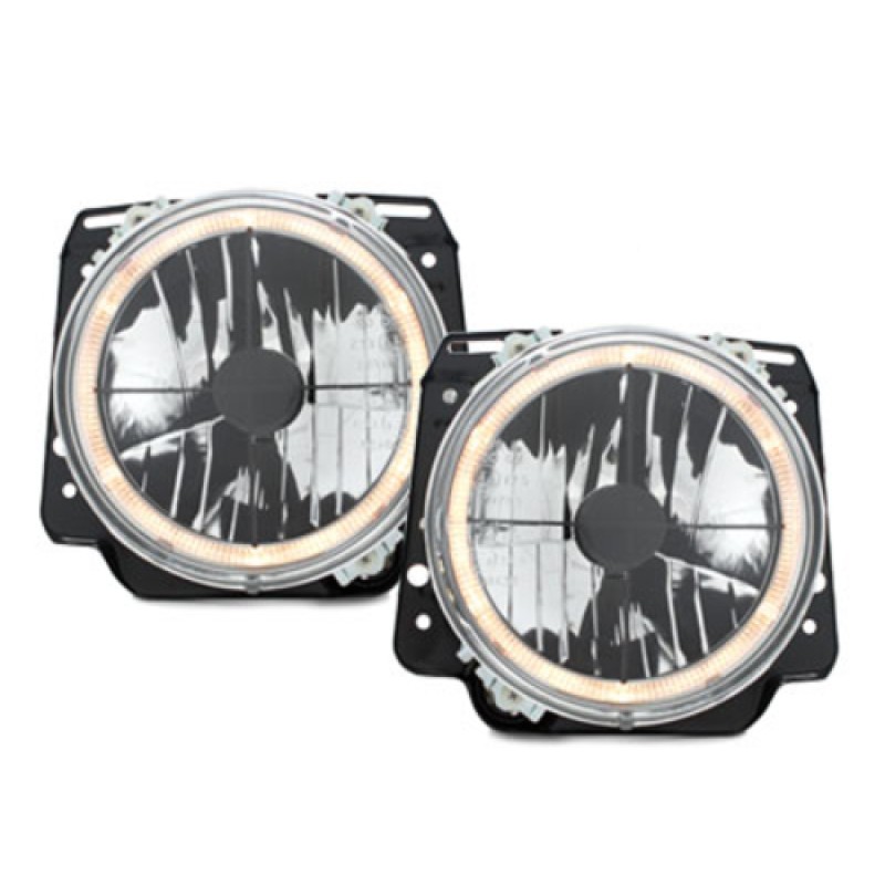 Φανάρια εμπρός Vw Golf II (1983-1993) angel eyes και σταυρός - chrome , χωρίς λάμπες (Η 4 ) - σετ 2τμχ.