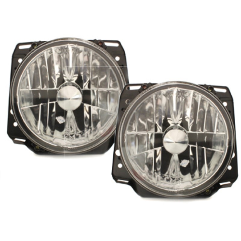 Φανάρια εμπρός Vw Golf II (1983-1993) - chrome , με λάμπες (Η1) - σετ 2τμχ.