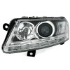 Φανάρια εμπρός Audi A6 (2004-2007) με led φώτα ημέρας - chrome , χωρίς λάμπες (Η7) - σετ 2τμχ.