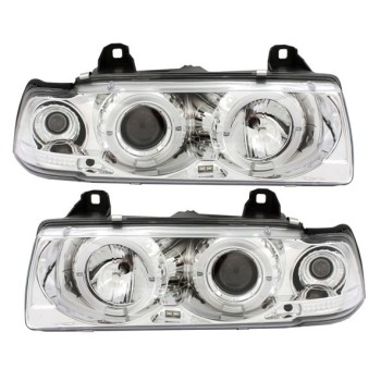 Φανάρια εμπρός BMW E36 (1991-1999) 4d sedan angel eyes - chrome , με λάμπες (Η1) - σετ 2τμχ. Φανάρια εμπρός BMW E36 (1991-1999) 4d sedan angel eyes - chrome , με λάμπες (Η1) - σετ 2τμχ.
