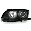 Φανάρια εμπρός BMW E46 sedan (2001-2005) angel eyes - μαύρα με CCFL , χωρίς λάμπες (Η7) - σετ 2τμχ.
