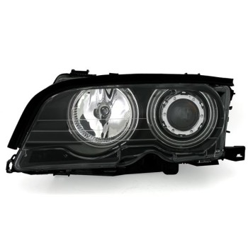 Φανάρια εμπρός BMW E46 sedan (2001-2005) angel eyes - μαύρα με CCFL , χωρίς λάμπες (Η7) - σετ 2τμχ. Φανάρια εμπρός BMW E46 sedan (2001-2005) angel eyes - μαύρα με CCFL , χωρίς λάμπες (Η7) - σετ 2τμχ.