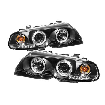 Φανάρια εμπρός BMW E46 coupe και cabrio (1999-2003) angel eyes, με φλας , με λάμπες (Η1) - σετ 2τμχ.