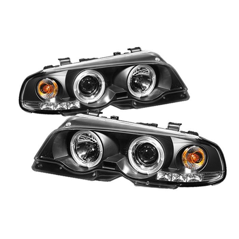 Φανάρια εμπρός BMW E46 coupe και cabrio (1999-2003) angel eyes, με φλας , με λάμπες (Η1) - σετ 2τμχ.