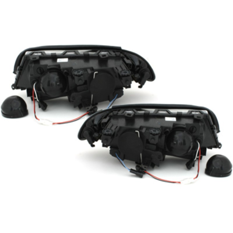 Φανάρια εμπρός BMW E46 coupe και cabrio (1999-2003) angel eyes, με λάμπες (Η1) - σετ 2τμχ.