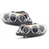 Φανάρια εμπρός BMW E90 (2005-2008) angel eyes - chrome , με λάμπες (Η1) - σετ 2τμχ.