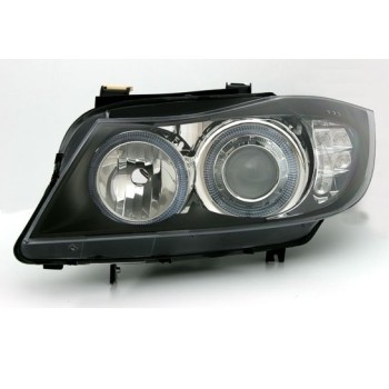 Φανάρια εμπρός BMW E90(2005-2009) angel eyes - μαύρα , χωρίς λάμπες (Η7) - σετ 2τμχ. Φανάρια εμπρός BMW E90(2005-2009) angel eyes - μαύρα , χωρίς λάμπες (Η7) - σετ 2τμχ.