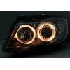 Φανάρια εμπρός BMW E90(2005-2009) angel eyes - μαύρα , χωρίς λάμπες (Η7) - σετ 2τμχ.