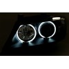 Φανάρια εμπρός BMW E90(2005-2009) angel eyes - μαύρα , με λάμπες (Η1) - σετ 2τμχ.