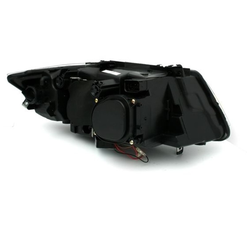 Φανάρια εμπρός BMW E90(2005-2009) angel eyes - μαύρα , με λάμπες (Η1) - σετ 2τμχ.