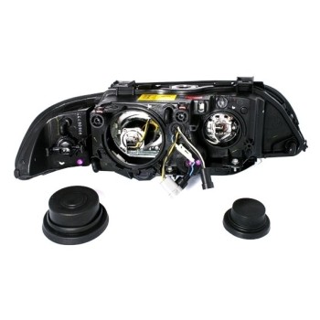 Φανάρια εμπρός BMW E39 (1995-2000) angel eyes - χρωμίου , χωρίς λάμπες (Η7) - σετ 2τμχ.