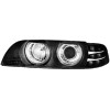 Φανάρια εμπρός BMW E39 (1995-2000) angel eyes - black , χωρίς λάμπες (Η7) - σετ 2τμχ.