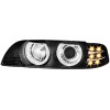 Φανάρια εμπρός BMW E39 (1995-2000) angel eyes - black , χωρίς λάμπες (Η7) - σετ 2τμχ.