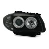 Φανάρια εμπρός BMW E87/Ε81 (2004-2011) angel eyes - black , με λάμπες (Η1) - σετ 2τμχ.