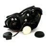 Φανάρια εμπρός Mercedes C-CLASS W203 sedan (2000-2004) - με angel eyes , μαύρα , με λάμπες (Η1) - σετ 2τμχ.