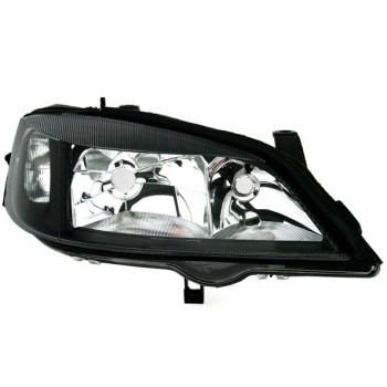 Φανάρια εμπρός Opel Astra G (1998-2004) - μαύρα , με λάμπες (Η7) - σετ 2τμχ.