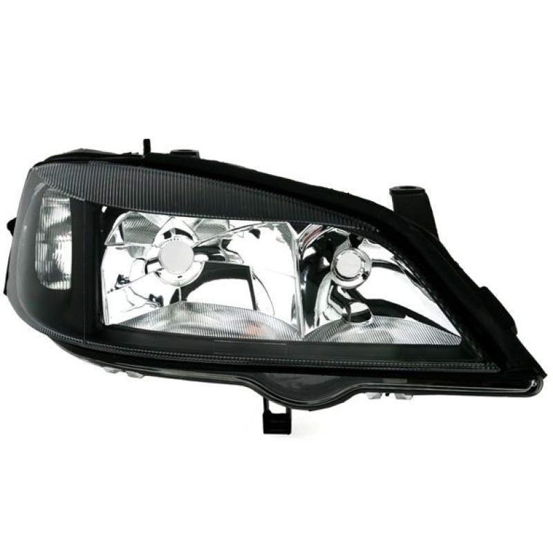 Φανάρια εμπρός Opel Astra G (1998-2004) - μαύρα , με λάμπες (Η7) - σετ 2τμχ.