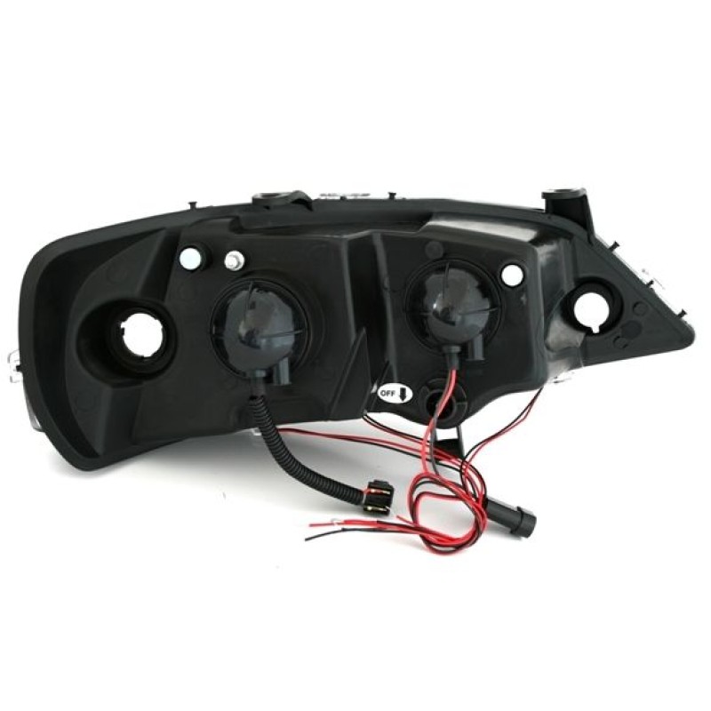 Φανάρια εμπρός Opel Astra G (1998-2004) angel eyes - chrome , με λάμπες (Η1) - σετ 2τμχ.
