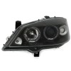 Φανάρια εμπρός Opel Astra G (1998-2004) angel eyes - μαύρα , με λάμπες (Η1) - σετ 2τμχ.