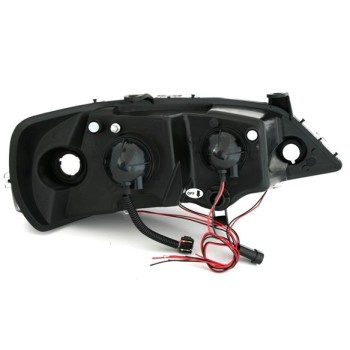 Φανάρια εμπρός Opel Astra G (1998-2004) angel eyes - μαύρα , με λάμπες (Η1) - σετ 2τμχ.