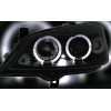 Φανάρια εμπρός Opel Astra G (1998-2004) angel eyes - μαύρα , με λάμπες (Η1) - σετ 2τμχ.