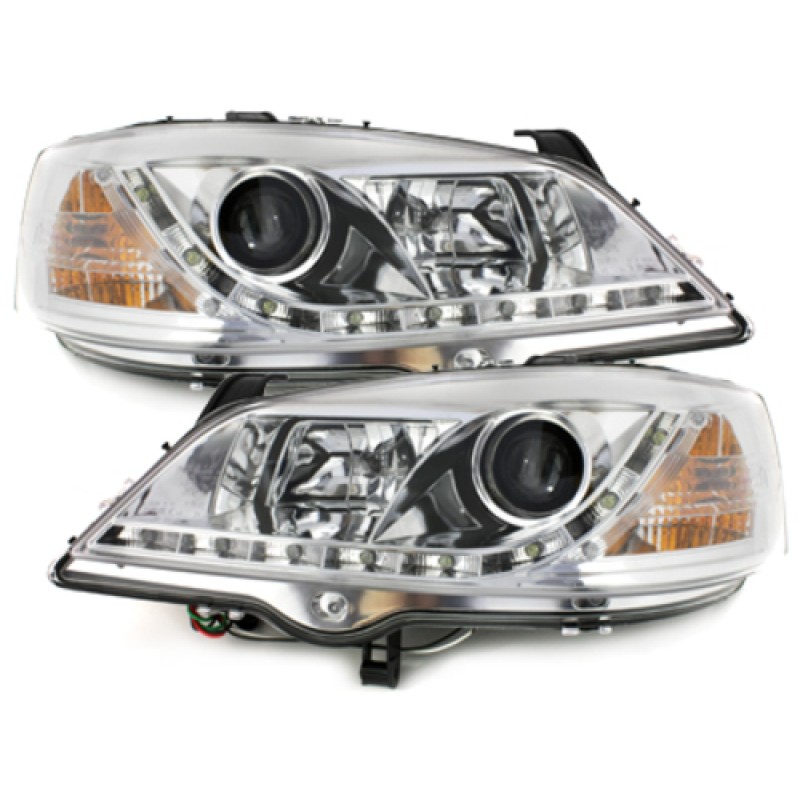 Φανάρια εμπρός Opel Astra G (1998-2004) led - με λάμπες (Η1) - σετ 2τμχ.