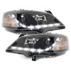Φανάρια εμπρός Opel Astra G (1998-2004) led με φώτα ημέρας - μαύρα , με λάμπες (Η1) - σετ 2τμχ.